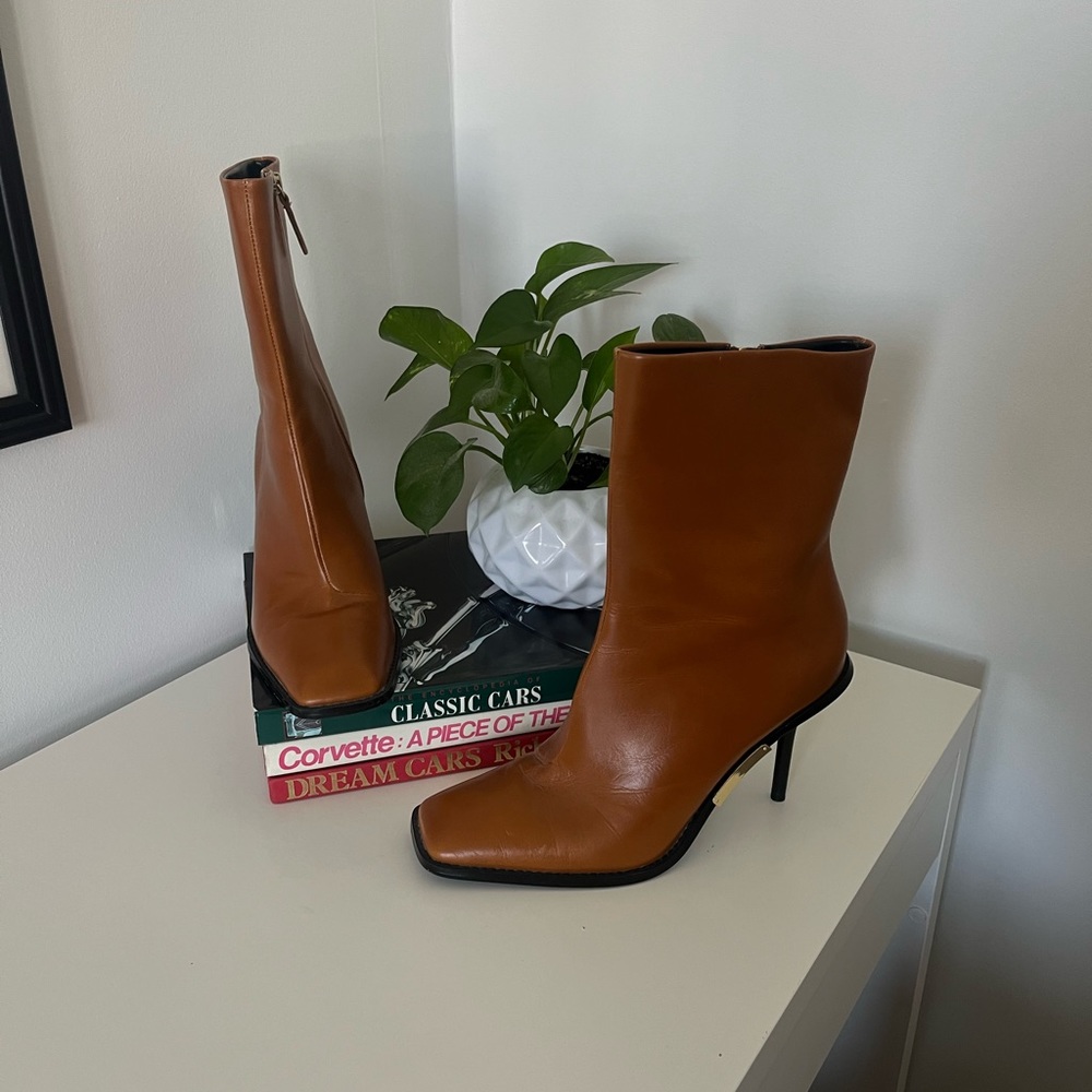 Zara Square Toe Stiletto Ankle Boots